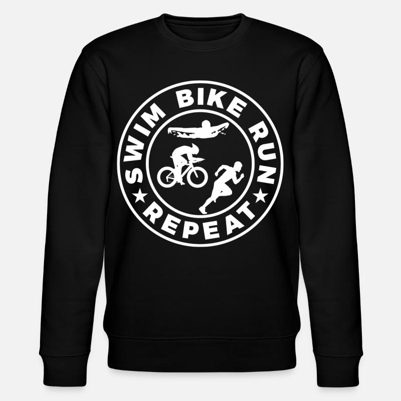 Swim Bike Run Repeat - Stanley/Stella Unisex Bio-Sweatshirt CHANGER  - Schwarz