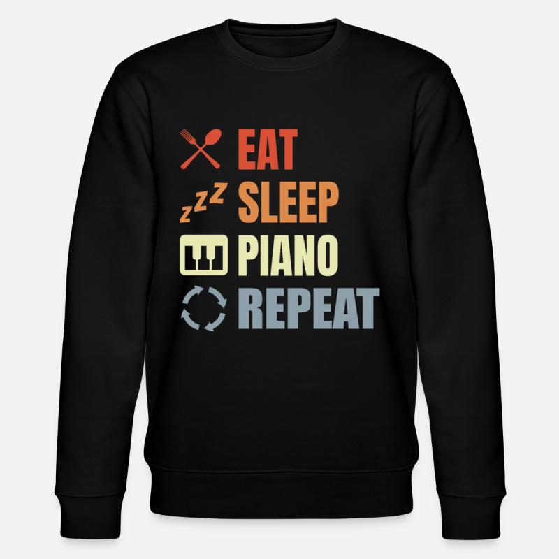 Manger Sleeping Piano Répéter - Sweat bio CHANGER Stanley/Stella Unisexe - noir