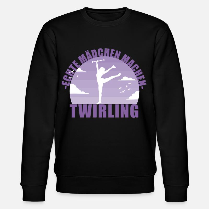 Echte Mädchen machen Twirling - Stanley/Stella Unisex Bio-Sweatshirt CHANGER  - Schwarz