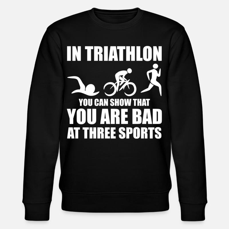 Witziger Triathleten Spruch - Stanley/Stella Unisex Bio-Sweatshirt CHANGER  - Schwarz