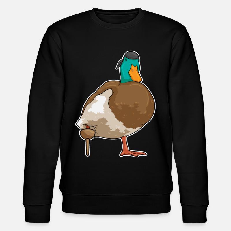 Ente Pirat Holzbein - Stanley/Stella Unisex Bio-Sweatshirt CHANGER  - Schwarz