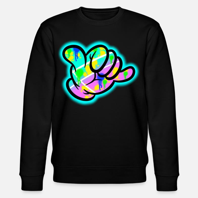 Shaka Graffiti Farbexplosion - Stanley/Stella Unisex Bio-Sweatshirt CHANGER  - Schwarz