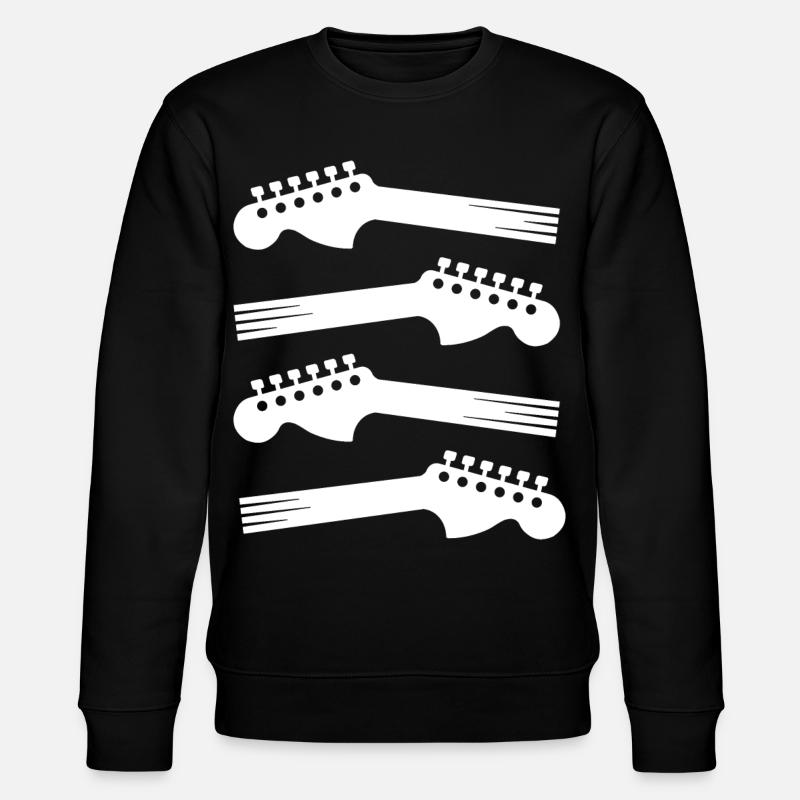 Guitar Headstock Silhouette Pattern - Stanley/Stella CHANGER Unisex Organic Sweatshirt - black