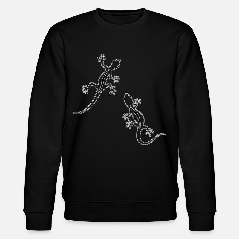 Zwei Echsen (schwarz) - Stanley/Stella Unisex Bio-Sweatshirt CHANGER  - Schwarz