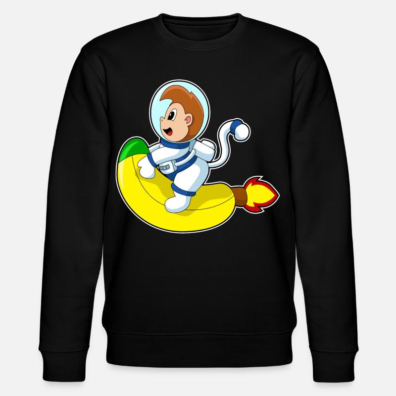 Affe Banane Astronaut - Stanley/Stella Unisex Bio-Sweatshirt CHANGER  - Schwarz