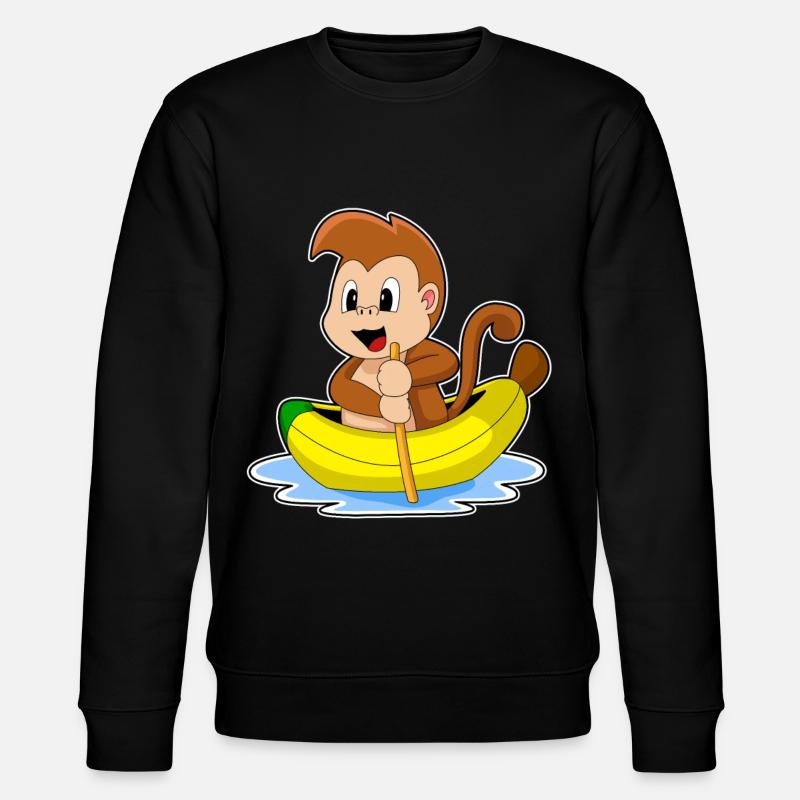 Affe Banane Boot - Stanley/Stella Unisex Bio-Sweatshirt CHANGER  - Schwarz
