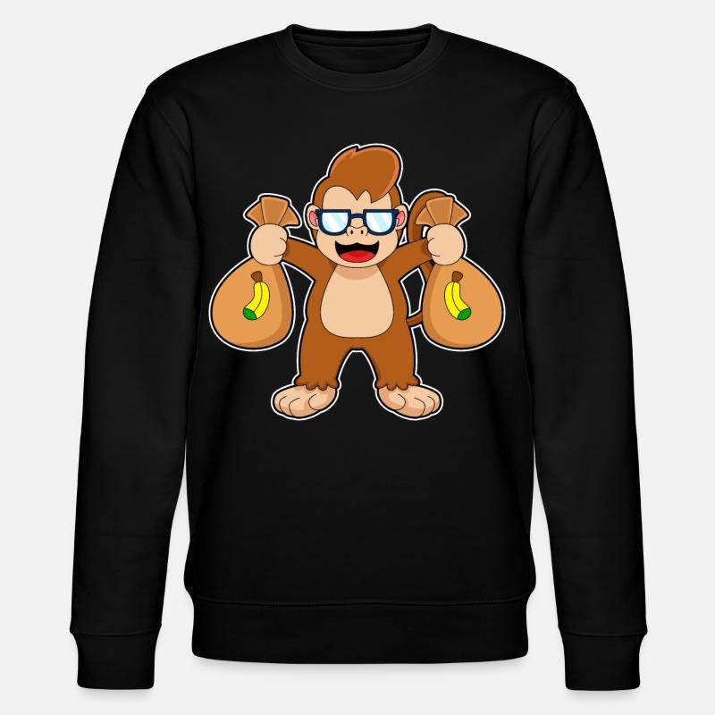 Affe Bandit Geldsack - Stanley/Stella Unisex Bio-Sweatshirt CHANGER  - Schwarz