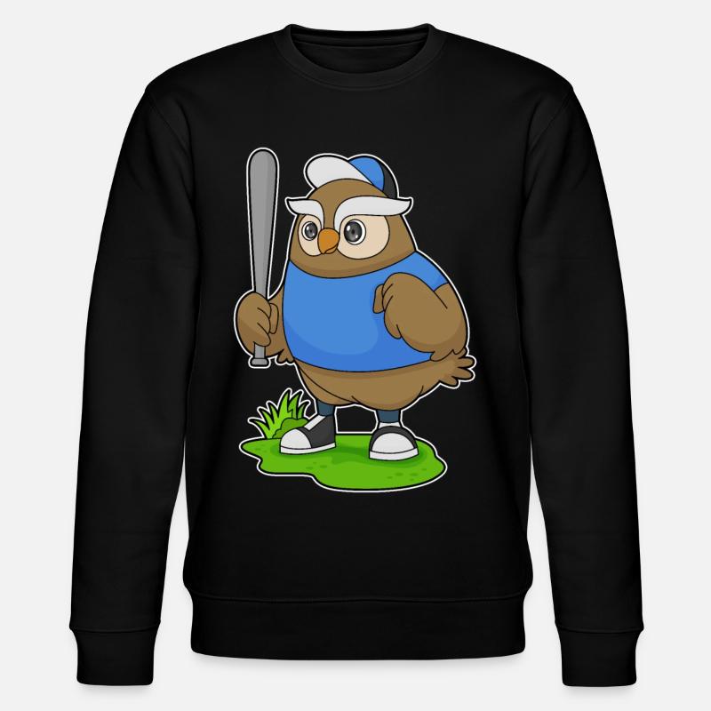 Eule Baseball Baseballschläger - Stanley/Stella Unisex Bio-Sweatshirt CHANGER  - Schwarz