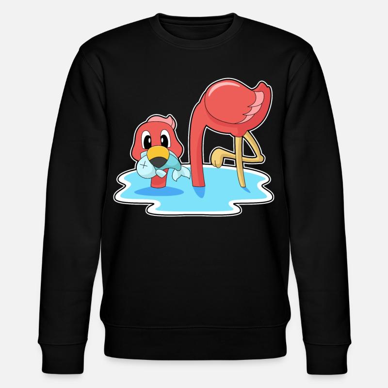 Flamingo Fish - Stanley/Stella CHANGER Unisex Organic Sweatshirt - black