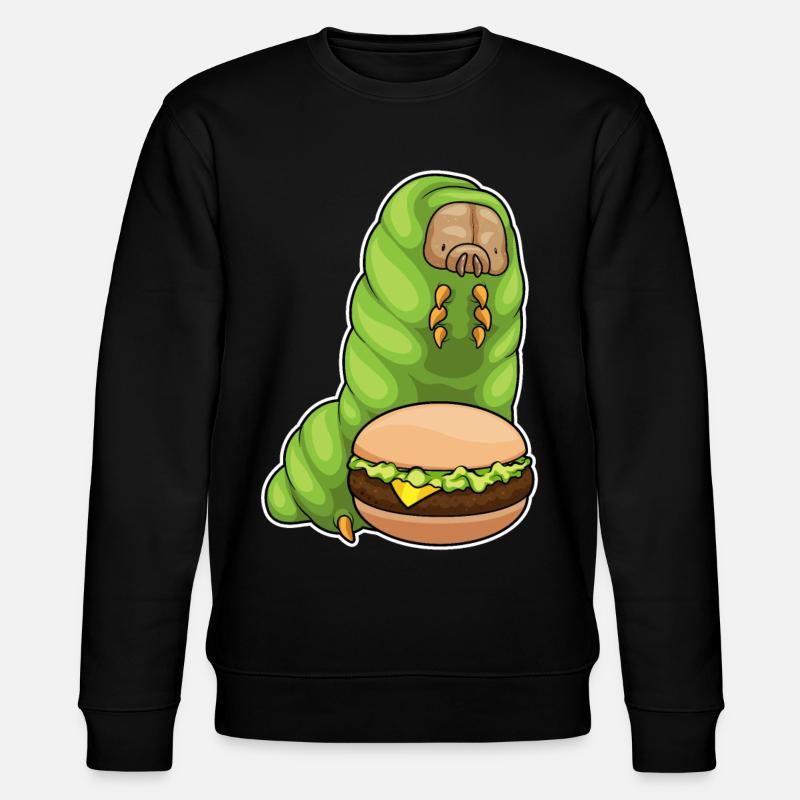 Caterpillar Cheeseburger - Stanley/Stella CHANGER Unisex Organic Sweatshirt - black