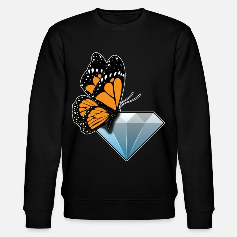 Diamant papillon - Sweat bio CHANGER Stanley/Stella Unisexe - noir