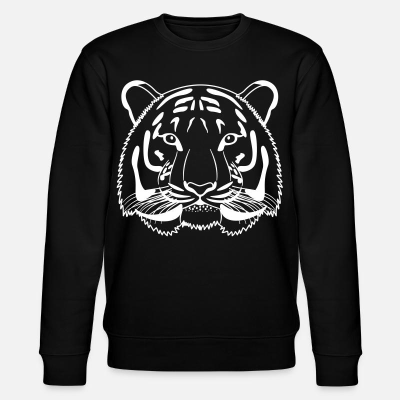 Tiger Kopf - Umriss hell - Stanley/Stella Unisex Bio-Sweatshirt CHANGER  - Schwarz
