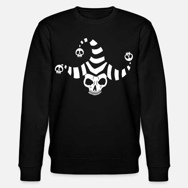 Weißer Koboldschädel - Stanley/Stella Unisex Bio-Sweatshirt CHANGER  - Schwarz