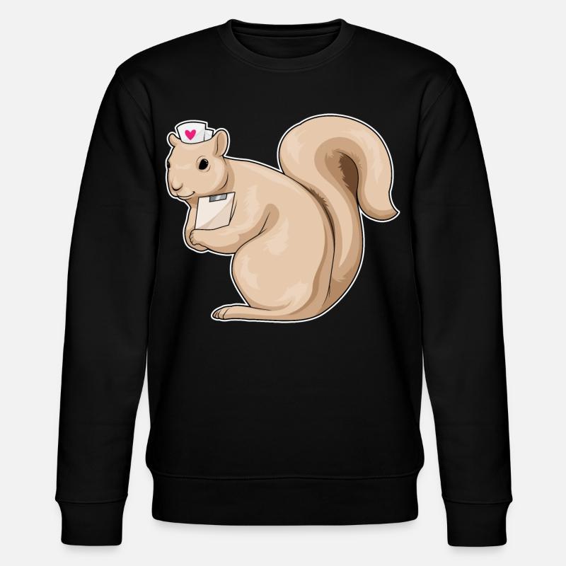 Eichhörnchen Krankenschwester Herz - Stanley/Stella Unisex Bio-Sweatshirt CHANGER  - Schwarz