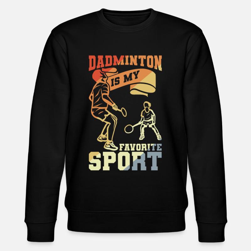 Badminton Papa - Stanley/Stella Unisex Bio-Sweatshirt CHANGER  - Schwarz