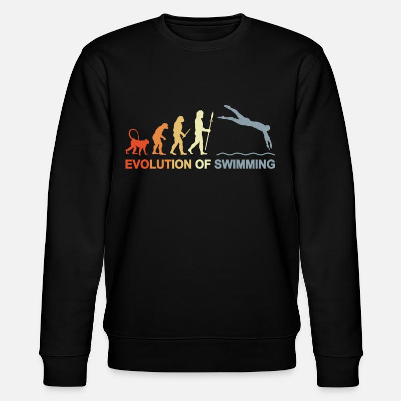 Évolution de la natation - Sweat bio CHANGER Stanley/Stella Unisexe - noir