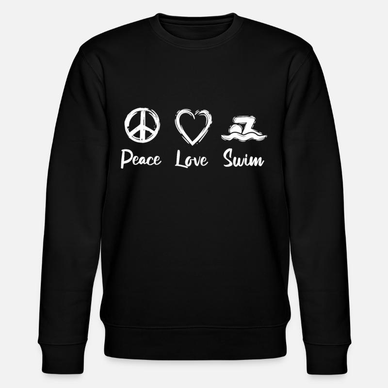Peace Love Swim - Stanley/Stella Unisex Bio-Sweatshirt CHANGER - Schwarz