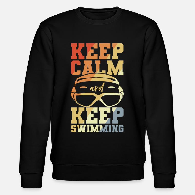 Lustiger Schwimmer Witz - Stanley/Stella Unisex Bio-Sweatshirt CHANGER  - Schwarz