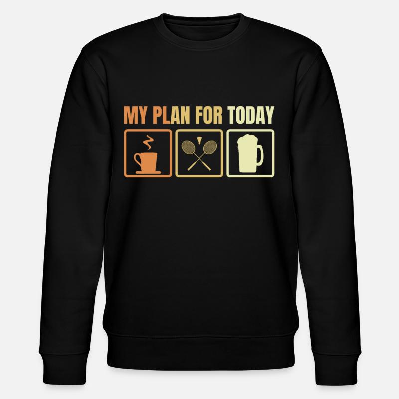 Retro Badminton Zeitplan - Stanley/Stella Unisex Bio-Sweatshirt CHANGER  - Schwarz