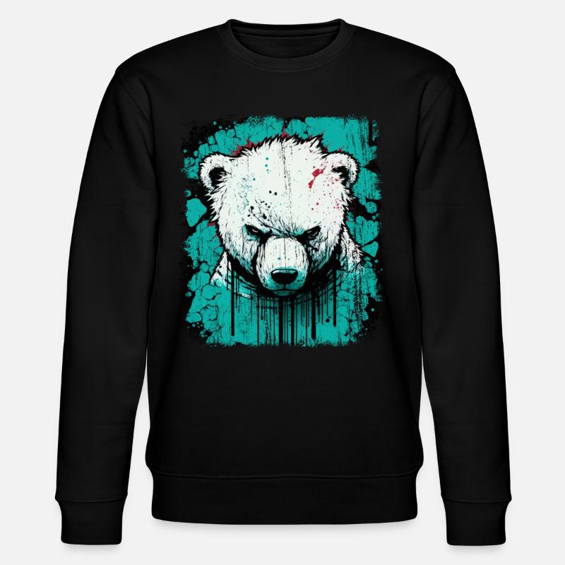 Wütender Eisbär - Stanley/Stella Unisex Bio-Sweatshirt CHANGER  - Schwarz