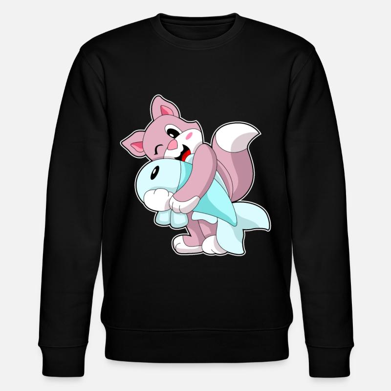 Katze Fisch - Stanley/Stella Unisex Bio-Sweatshirt CHANGER  - Schwarz