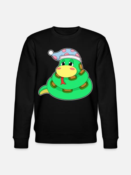 Snake Sleeping Nightcap - Stanley/Stella CHANGER Unisex Organic Sweatshirt - black