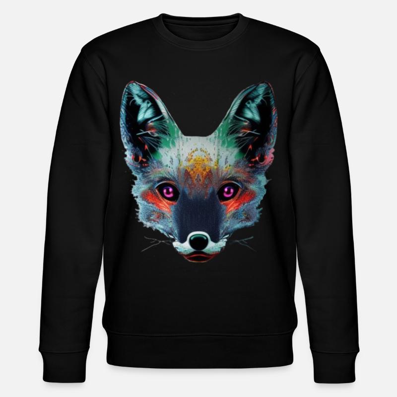 Art de tête de renard néon - Sweat bio CHANGER Stanley/Stella Unisexe - noir