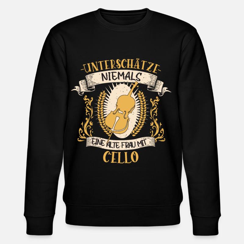 Cello Streichinstrument Musikerin Geschenk - Stanley/Stella Unisex Bio-Sweatshirt CHANGER  - Schwarz