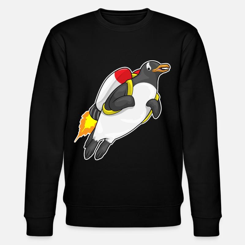Pingouin volant jetpack - Sweat bio CHANGER Stanley/Stella Unisexe - noir