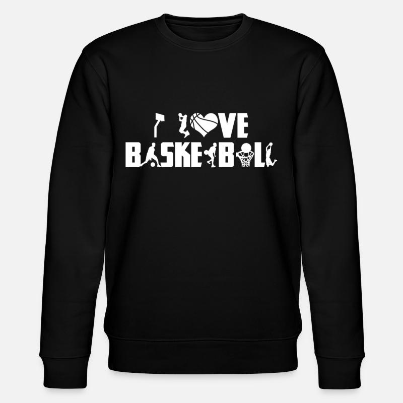 Ich liebe Basketball - Stanley/Stella Unisex Bio-Sweatshirt CHANGER  - Schwarz