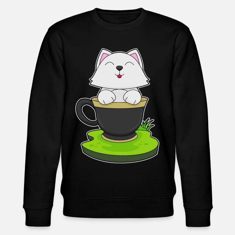 Katze Tasse - Stanley/Stella Unisex Bio-Sweatshirt CHANGER  - Schwarz
