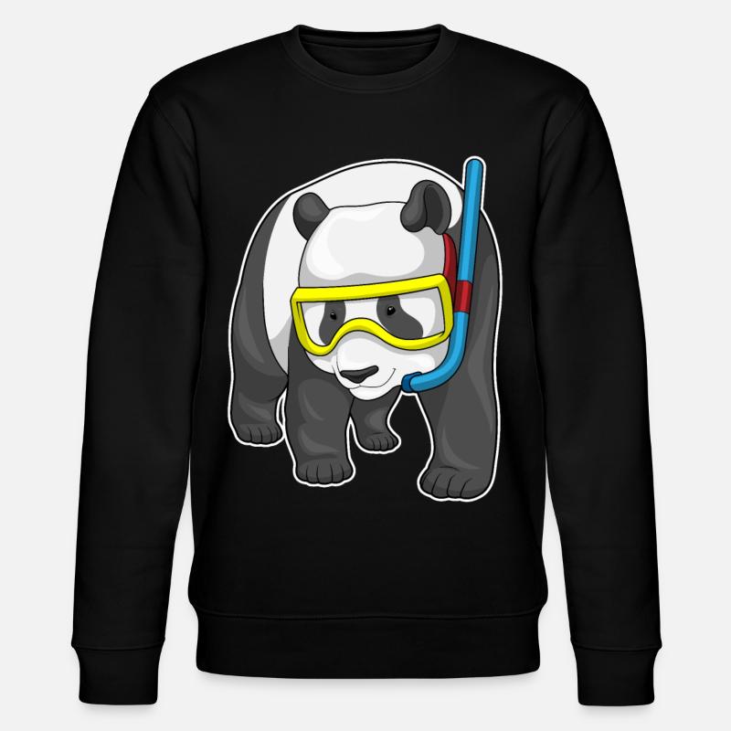 Panda Diver Snorkel - Sweat bio CHANGER Stanley/Stella Unisexe - noir
