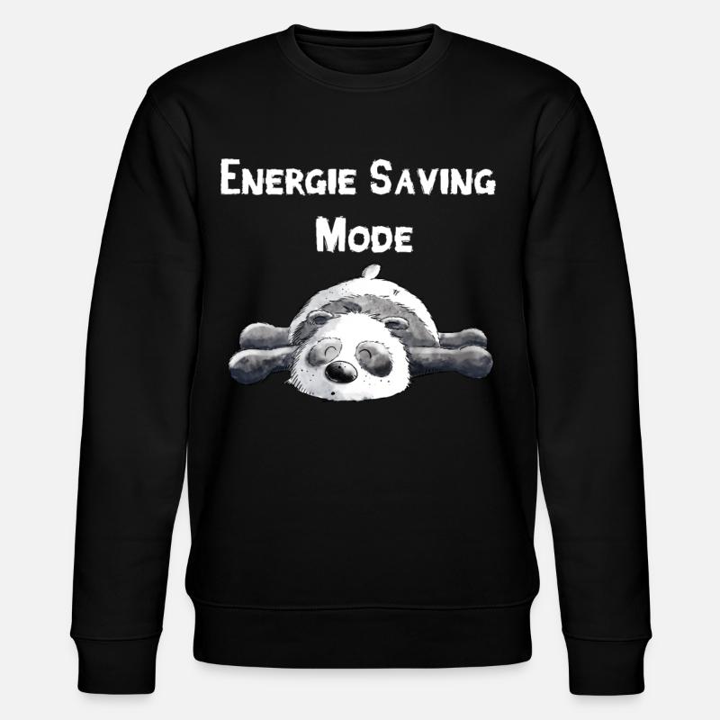Träumender Panda Bär - Stanley/Stella Unisex Bio-Sweatshirt CHANGER  - Schwarz