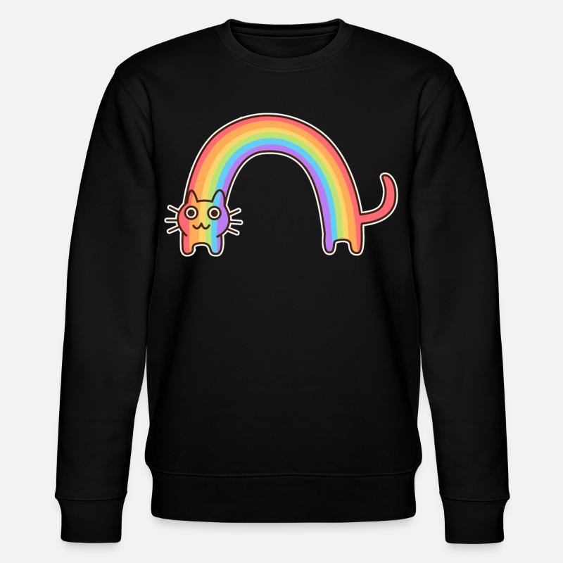 Regenbogenkatze. Buntes Design der Katze * - Stanley/Stella Unisex Bio-Sweatshirt CHANGER - Schwarz