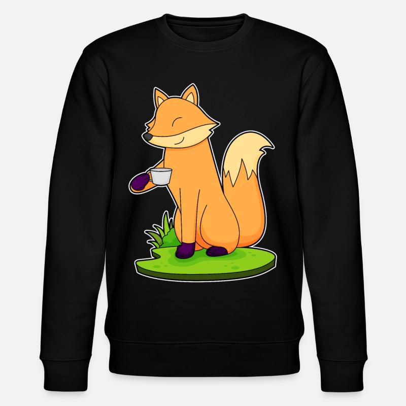 Fuchs Tasse Kaffee - Stanley/Stella Unisex Bio-Sweatshirt CHANGER  - Schwarz