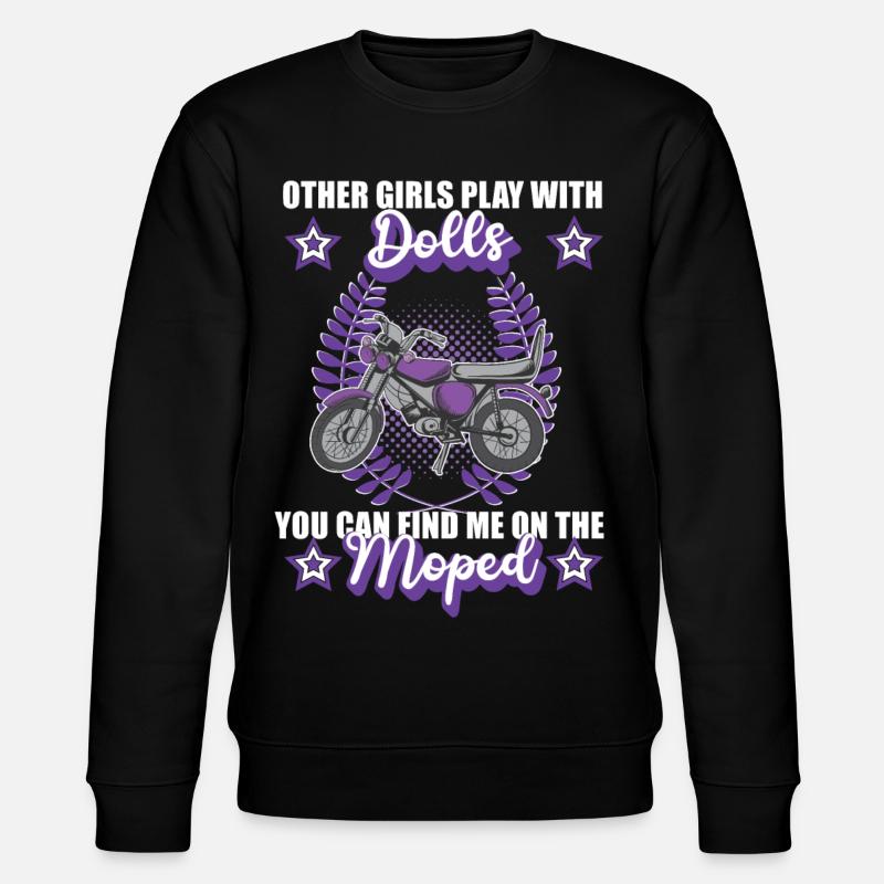 Moped Mopedfahrerin Retro Mofa Zweitakt Roller - Stanley/Stella Unisex Bio-Sweatshirt CHANGER - Schwarz