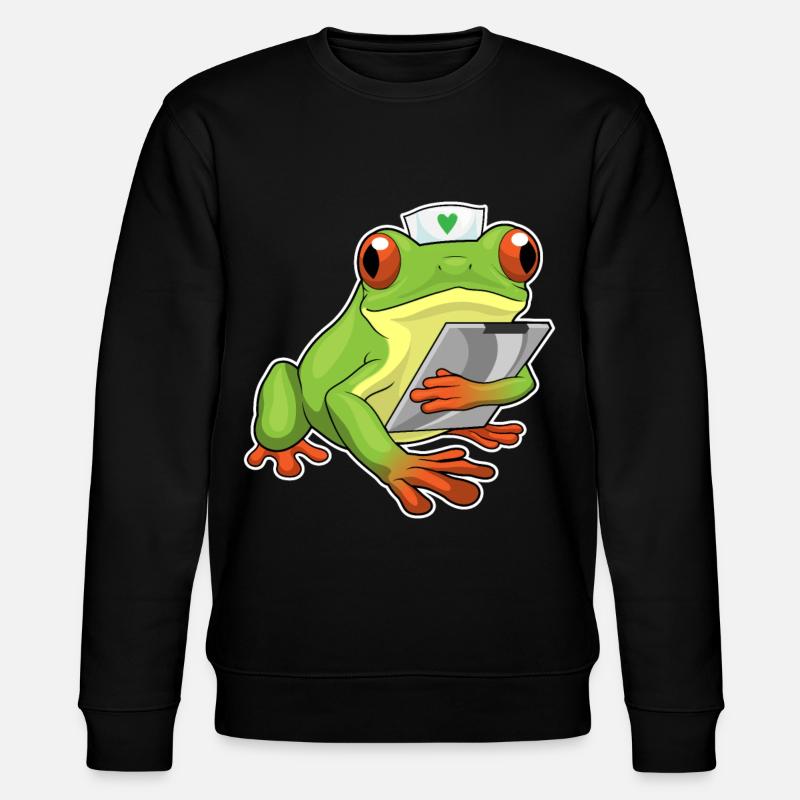 Frosch Krankenschwester - Stanley/Stella Unisex Bio-Sweatshirt CHANGER  - Schwarz
