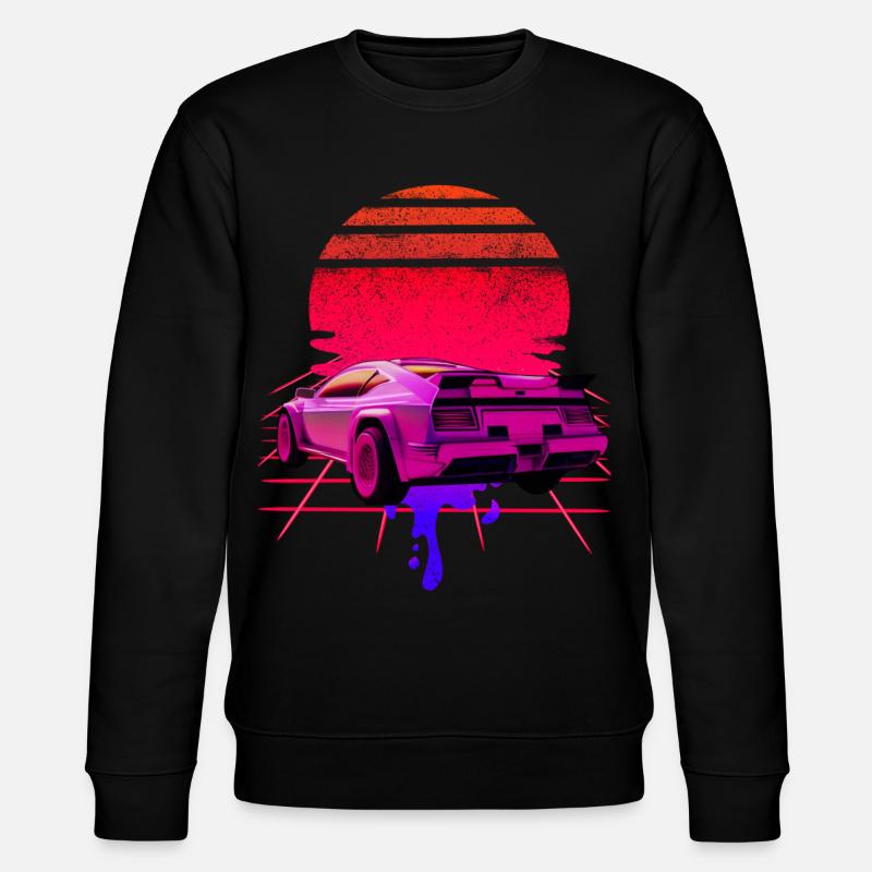Retro Wave Supercar Sunset - Sweat bio CHANGER Stanley/Stella Unisexe - noir