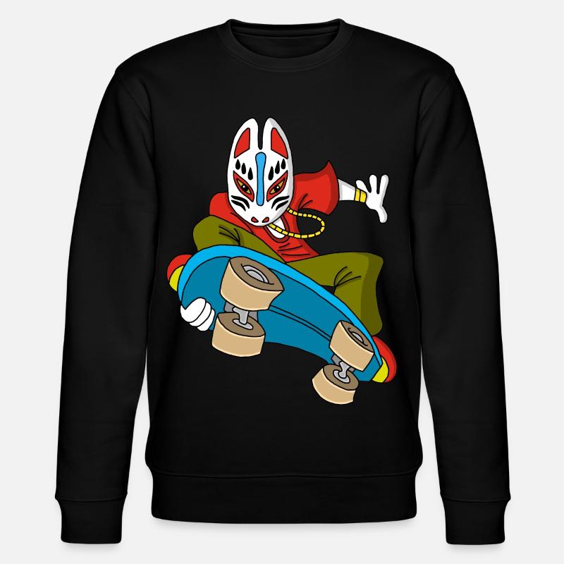 Renard étrange en skateboard - Sweat bio CHANGER Stanley/Stella Unisexe - noir