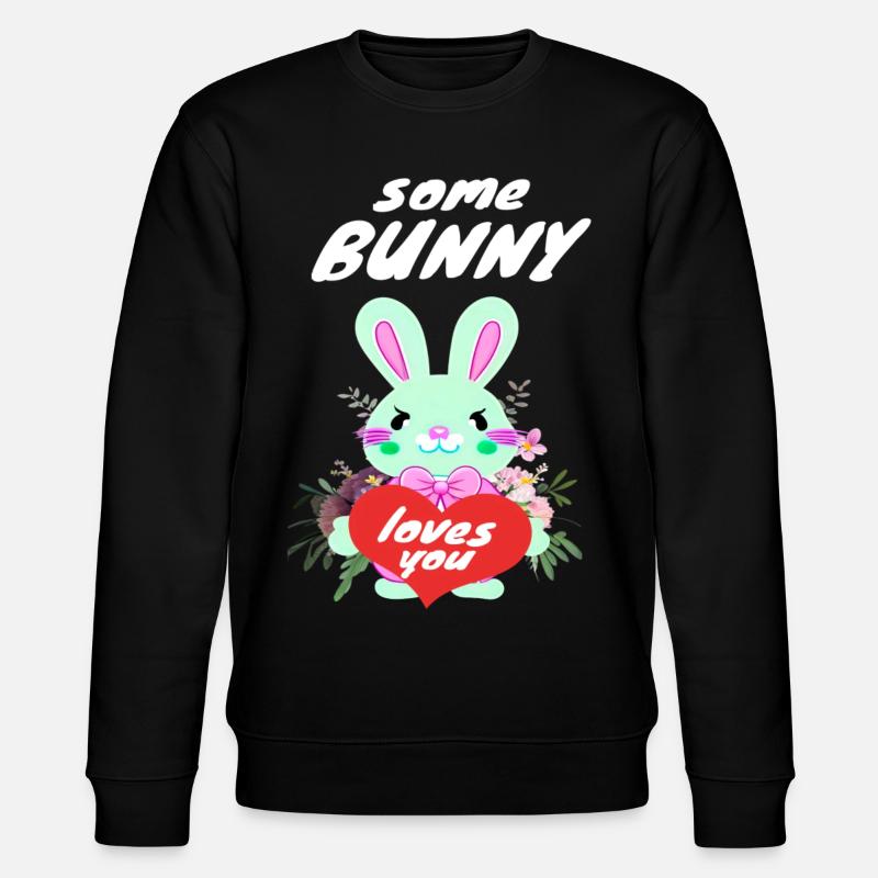 Mignon lapin de Pâques amoureux - Sweat bio CHANGER Stanley/Stella Unisexe - noir