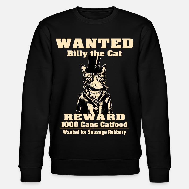 Billy The Cat | Katzenfreunde Geschenk - Stanley/Stella Unisex Bio-Sweatshirt CHANGER  - Schwarz