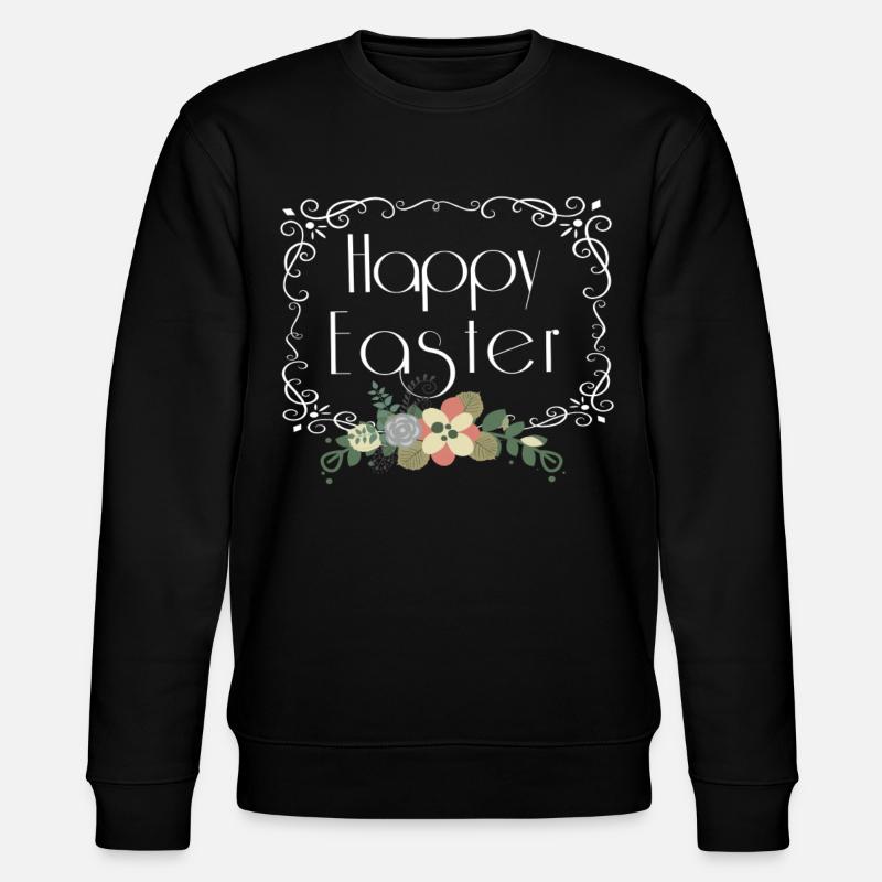 Joyeuses Pâques Florales - Sweat bio CHANGER Stanley/Stella Unisexe - noir