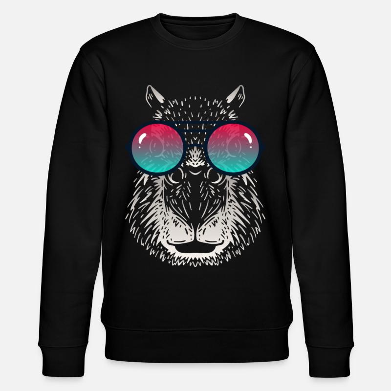 Cooles Capybara mit Sonnenbrille - Stanley/Stella Unisex Bio-Sweatshirt CHANGER  - Schwarz