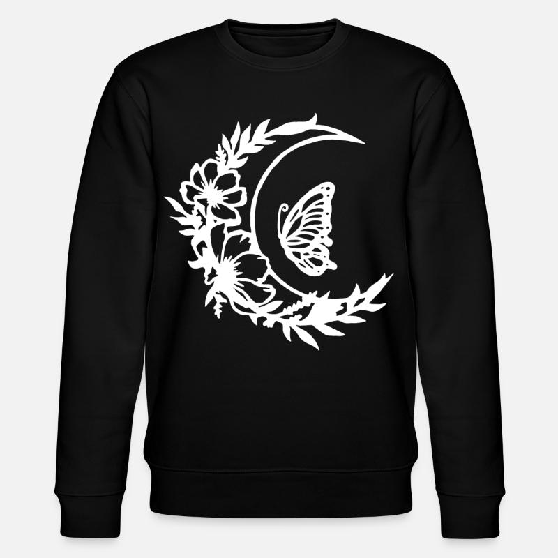 Fleurs de lune (blanc) - Sweat bio CHANGER Stanley/Stella Unisexe - noir