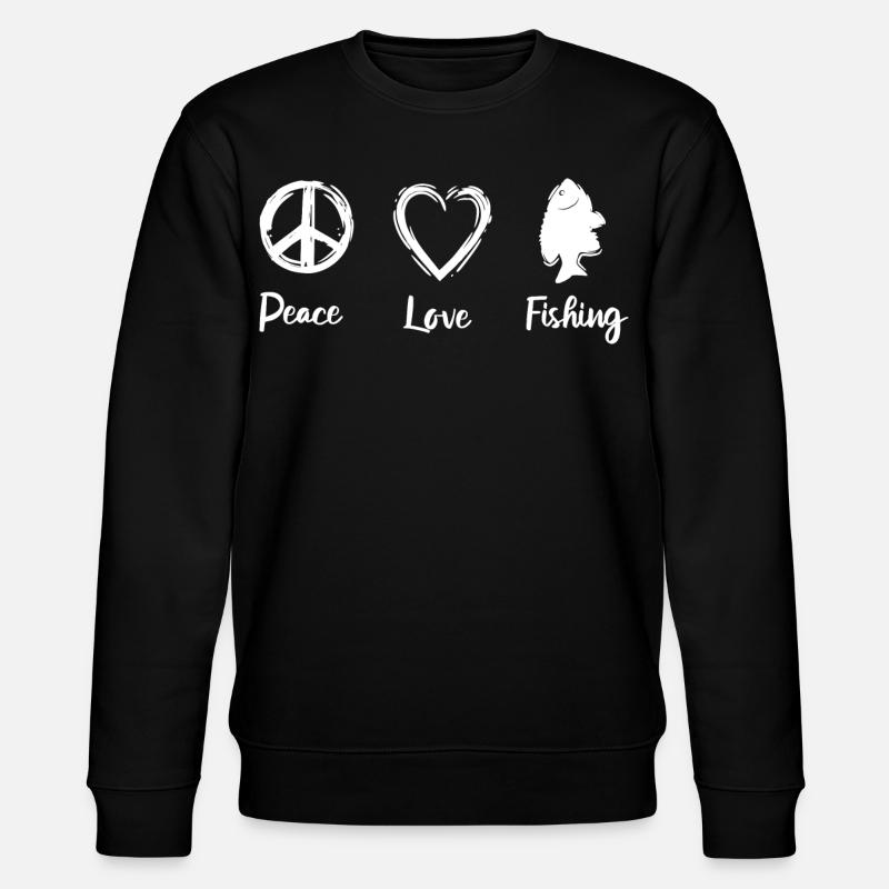 Liebe zum Fischen - Stanley/Stella Unisex Bio-Sweatshirt CHANGER  - Schwarz