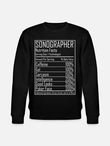 Ultrasound Tech Sonographer Radiology Nutrition - Stanley/Stella CHANGER Unisex Organic Sweatshirt - black