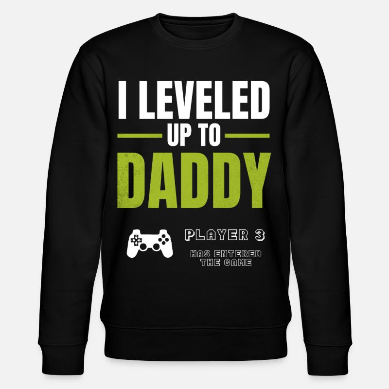 Level Up Daddy – Gamer Väterdesign - Stanley/Stella Unisex Bio-Sweatshirt CHANGER  - Schwarz