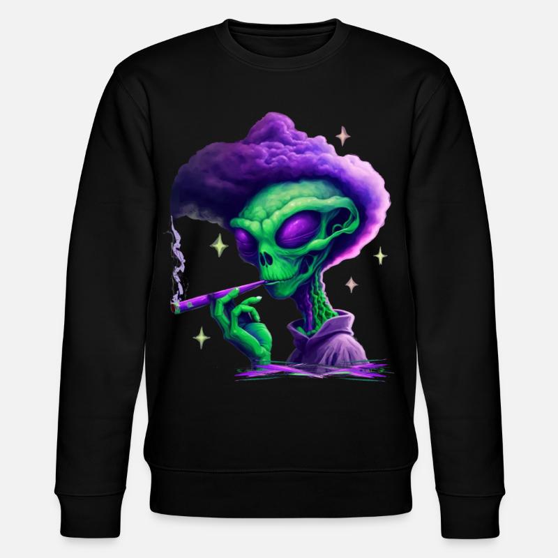 Kiffender Alien - Stanley/Stella Unisex Bio-Sweatshirt CHANGER  - Schwarz