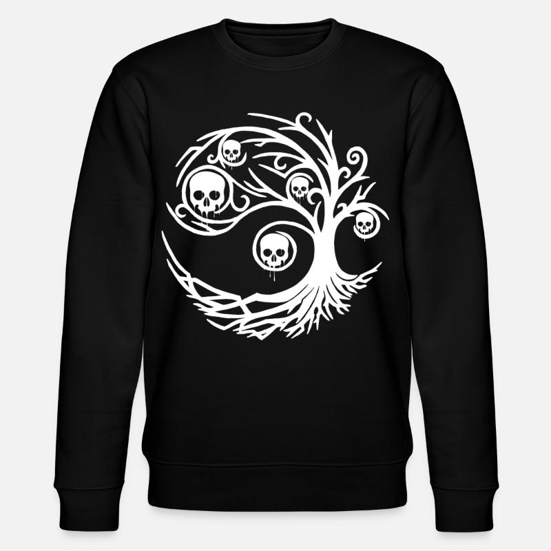 Baum mit Totenköpfen - Stanley/Stella Unisex Bio-Sweatshirt CHANGER  - Schwarz