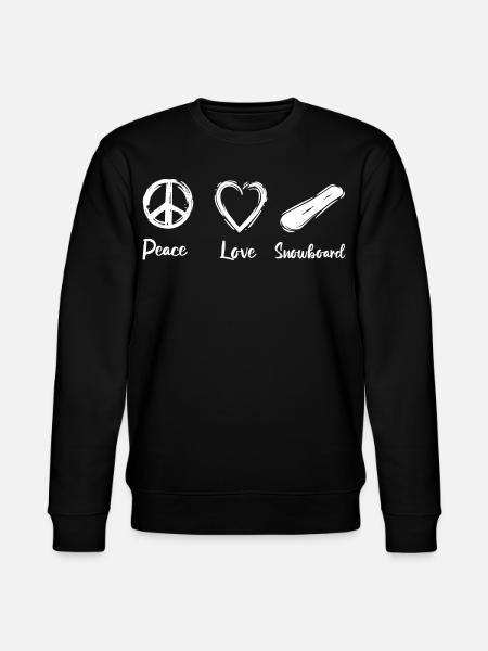 Peace Love Snowboard - Stanley/Stella CHANGER Unisex Organic Sweatshirt - black